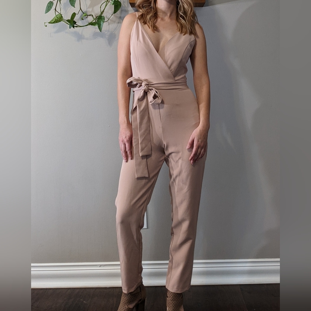 NWT asos blush jumpsuit with waist tie
